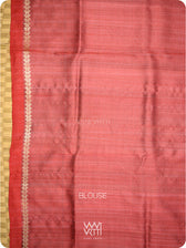 Deep Maroon Santati Ikat Handspun Tussar Silk Saree