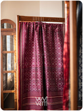 Deep Pink Chrysanthemum Master Weave Designer Handspun Ikat Tussar Silk Saree