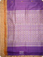 Purple Orange Nabh Butterfly Handspun Tussar Silk Saree