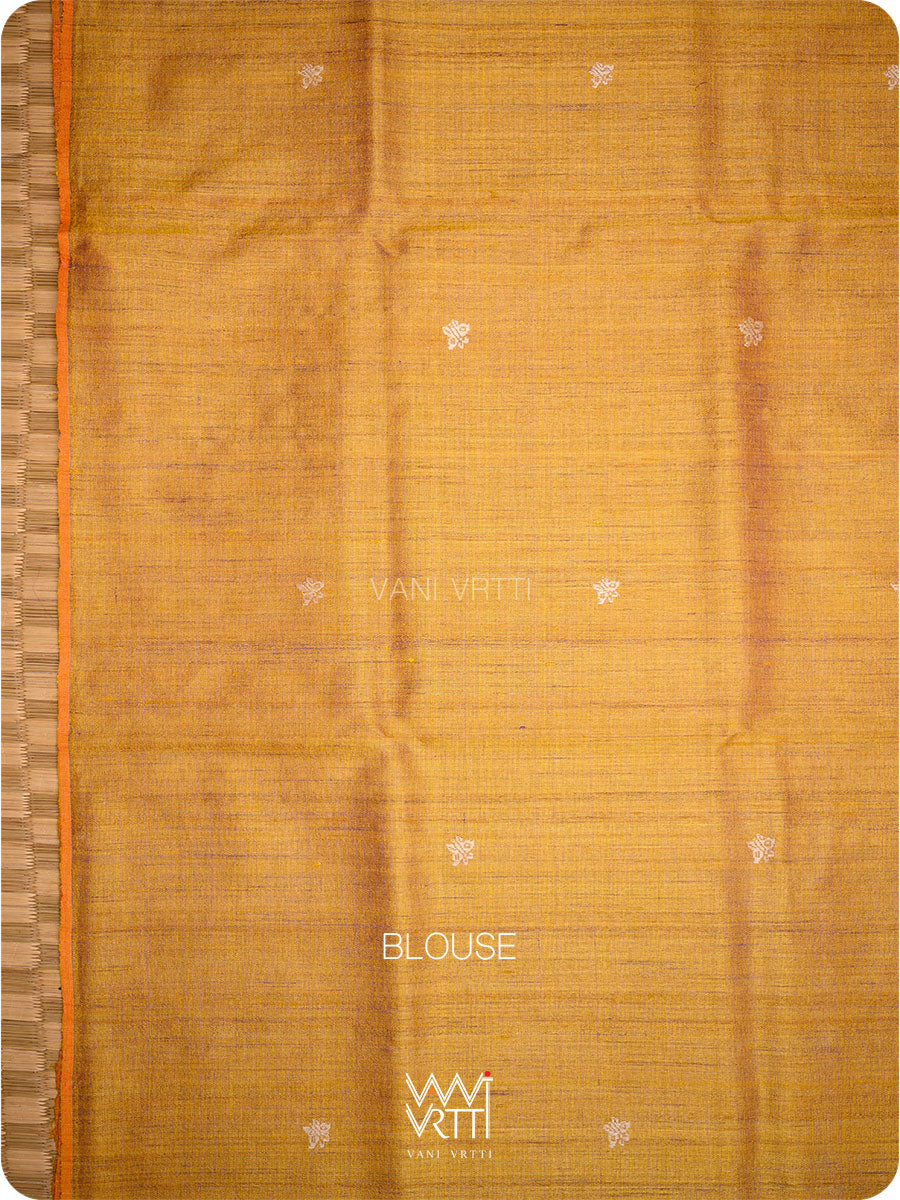 Purple Orange Nabh Butterfly Handspun Tussar Silk Saree
