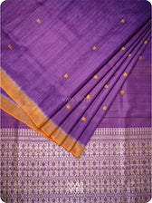 Purple Orange Nabh Butterfly Handspun Tussar Silk Saree