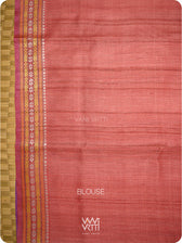 Off White Purple Red Ganga Jamuna Ananta Handspun Tussar Silk Saree