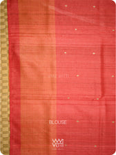 Black Orange Red Sangam Bristi Handspun Tussar Silk Saree