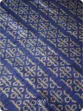 Royal Blue Ashok Phool Ikat Handspun Tussar Silk Saree