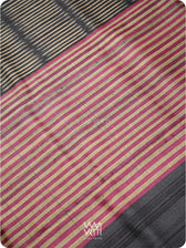 Black Manira Ikat Handspun Tussar Silk Saree