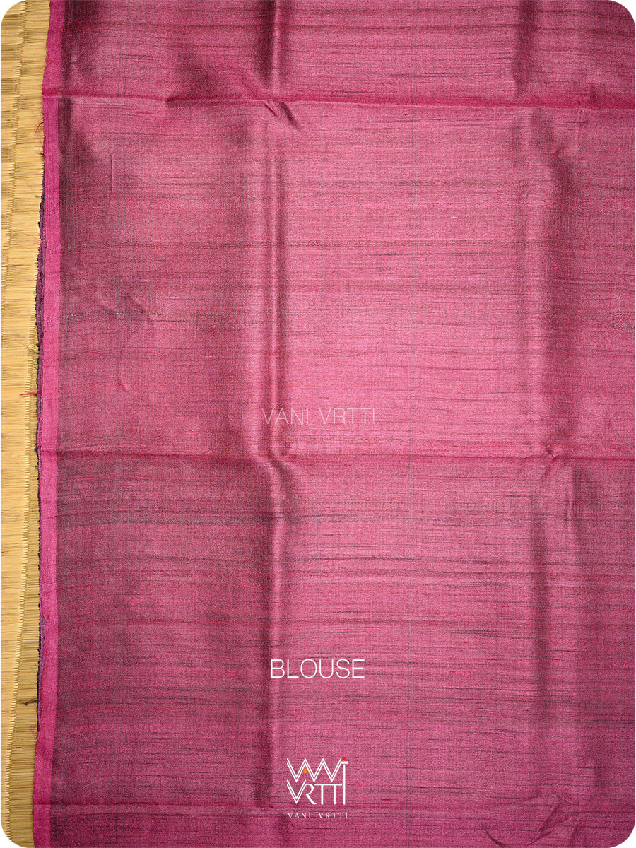 Black Manira Ikat Handspun Tussar Silk Saree