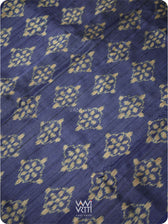 Ink Blue Nargis Ikat Handspun Tussar Silk Sari