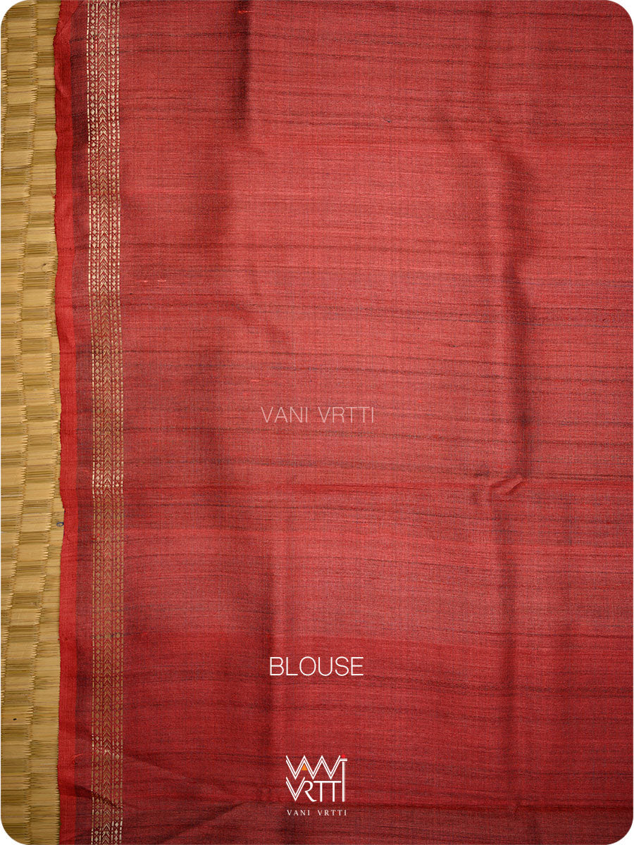 Ink Blue Nargis Ikat Handspun Tussar Silk Sari