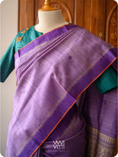 Deep Lavender Purple Nabh Butterfly Handspun Tussar Silk Saree