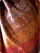 Deep Coffee Mustard Parijat Handspun Tussar Silk Saree
