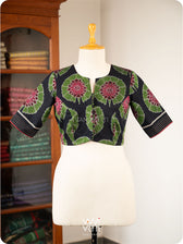 Black Lily Pond Cotton Ikat Blouse