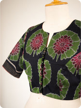 Black Lily Pond Cotton Ikat Blouse