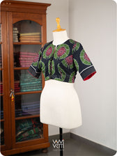 Black Lily Pond Cotton Ikat Blouse