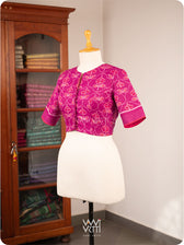 Purplish Pink Laal Jaba Cotton Ikat Blouse