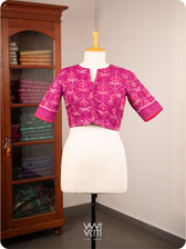 Purplish Pink Laal Jaba Cotton Ikat Blouse