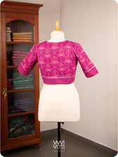 Purplish Pink Laal Jaba Cotton Ikat Blouse