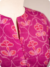Purplish Pink Laal Jaba Cotton Ikat Blouse