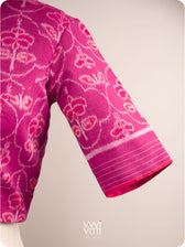 Purplish Pink Laal Jaba Cotton Ikat Blouse