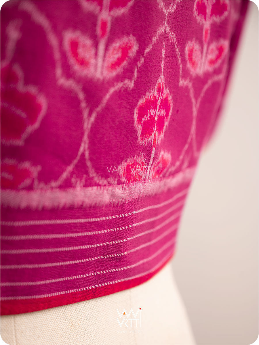 Purplish Pink Laal Jaba Cotton Ikat Blouse
