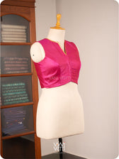 Pink Ashwagandha Flower Plant  Zardozi  Tussar Silk Blouse