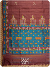 Deep Coffee Chilika Master Weave Exclusive Handspun Tussar Silk Saree