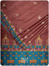 Deep Coffee Chilika Master Weave Exclusive Handspun Tussar Silk Saree