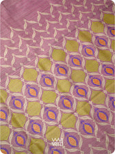 Deep Lilac Pomegranate Jaal Handspun Tussar Silk Saree