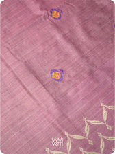 Deep Lilac Pomegranate Jaal Handspun Tussar Silk Saree