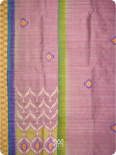 Deep Lilac Pomegranate Jaal Handspun Tussar Silk Saree