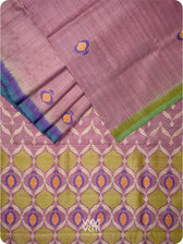 Deep Lilac Pomegranate Jaal Handspun Tussar Silk Saree