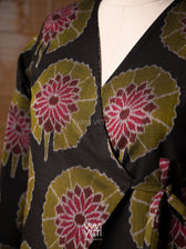 Black Lily Pond Cotton Ikat Reversible Jacket