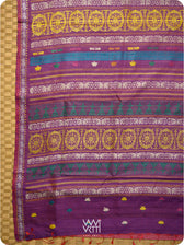 Rose Pink Purple Airavata Konark Double Palla Handspun Tussar Silk Saree