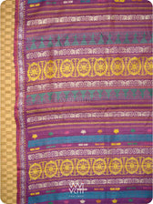 Rose Pink Purple Airavata Konark Double Palla Handspun Tussar Silk Saree