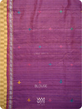 Rose Pink Purple Airavata Konark Double Palla Handspun Tussar Silk Saree