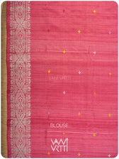 Carrot Red Lotus Parrot Jaal Designer Exclusive Handspun Handwoven Tussar Silk Saree