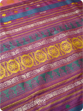 Rose Pink Purple Airavata Konark Double Palla Handspun Tussar Silk Saree