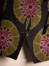 Black Lily Pond Cotton Ikat Reversible Jacket