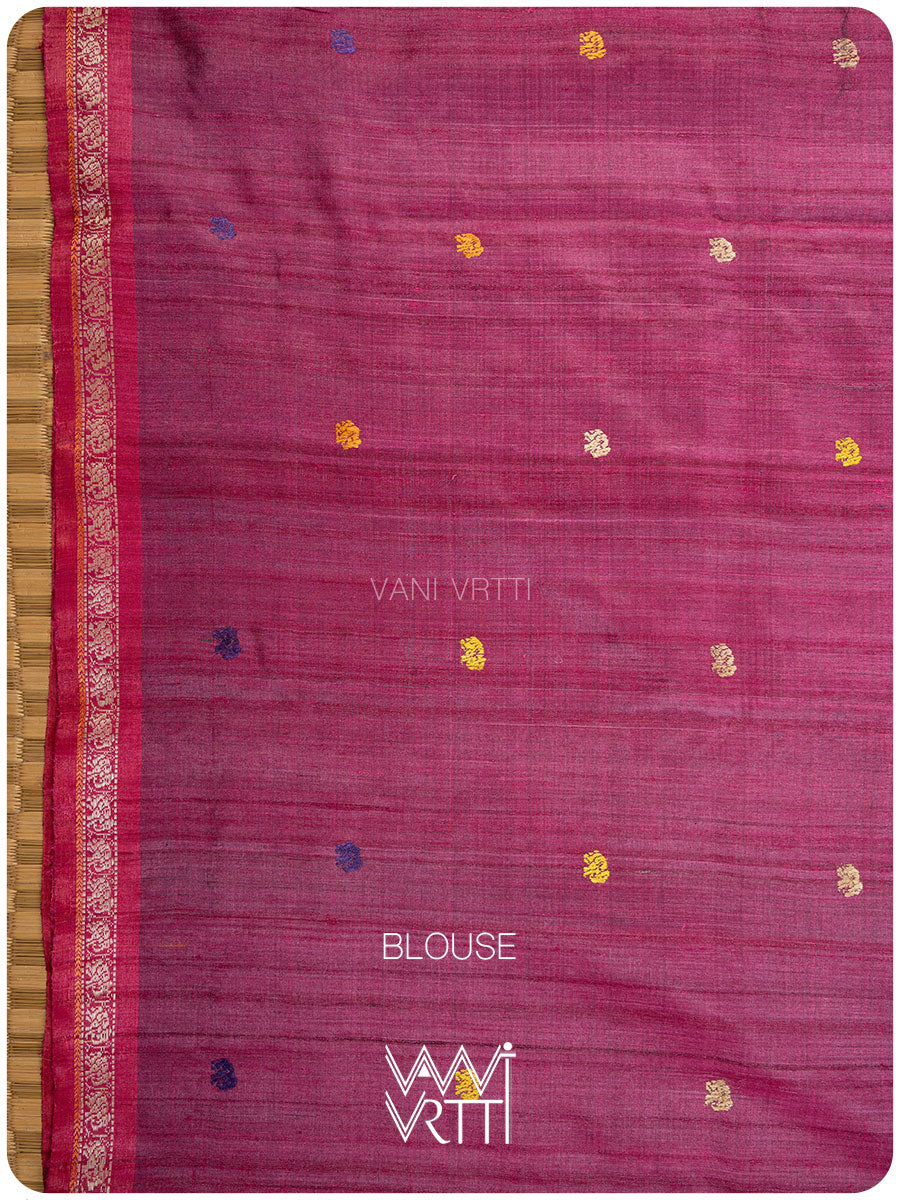 Grey Airavata Konark Double Palla Handspun Tussar Silk Saree