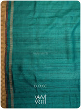 Emerald Green Samudra Lahar Ikat Handspun Tussar Silk Saree