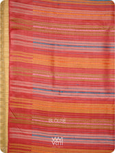 Cherry Red Chilika Master Weave Exclusive Handspun Tussar Silk Saree