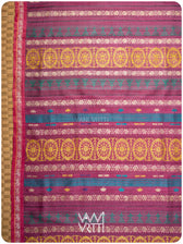 Pallu detail showing handwoven lotus flowers on slate grey tussar silk