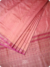 Rose Pink Purple Madhumalati Handspun Tussar Silk Saree