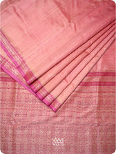 Rose Pink Purple Madhumalati Handspun Tussar Silk Saree