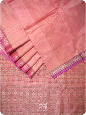 Rose Pink Purple Madhumalati Handspun Tussar Silk Saree