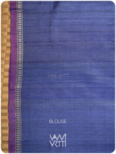 Royal Blue Aziz Ikat Handspun Tussar Silk Saree