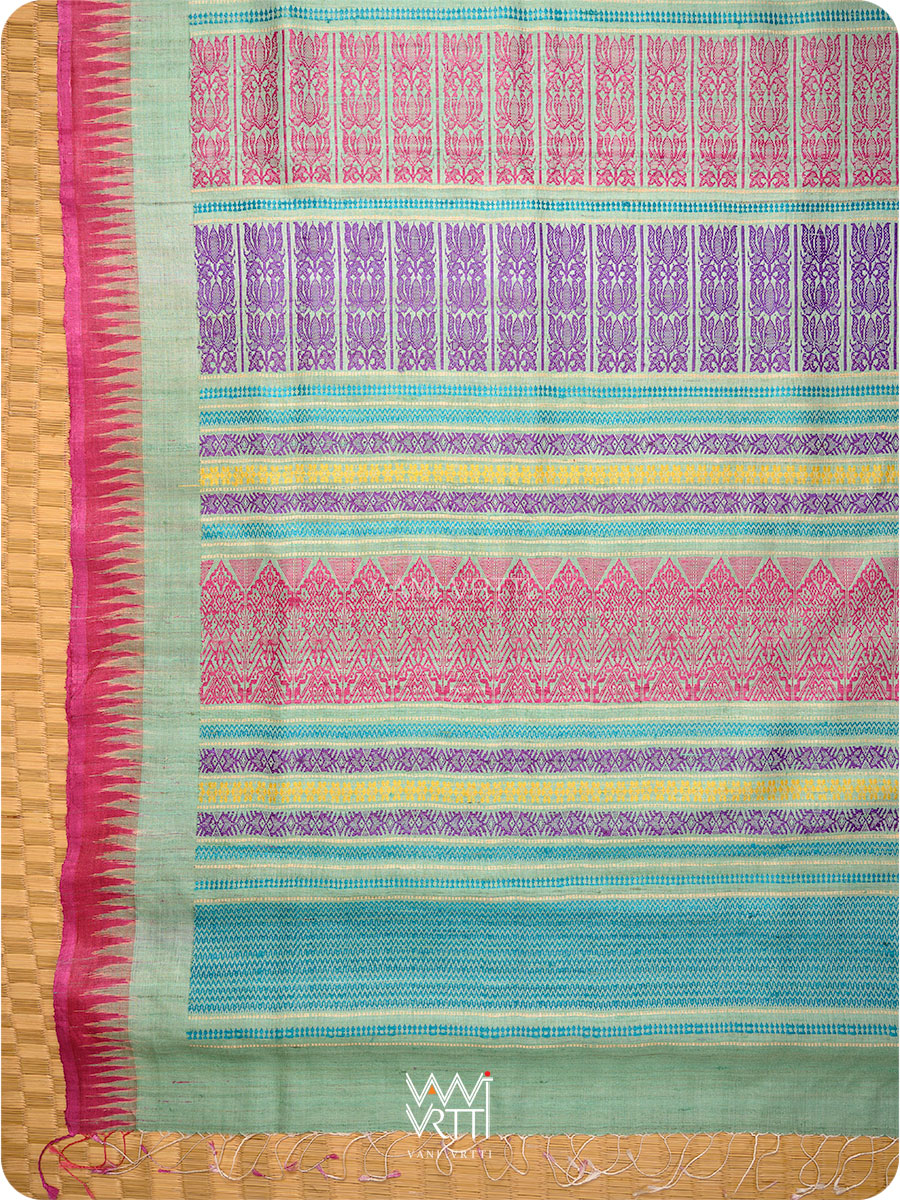 Pista Green Ananta Handspun Tussar Silk Saree