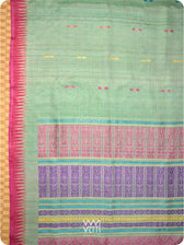 Pista Green Ananta Handspun Tussar Silk Saree