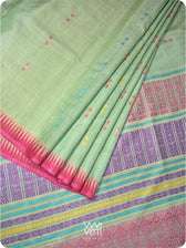 Pista Green Ananta Handspun Tussar Silk Saree