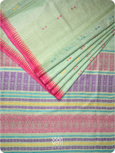 Pista Green Ananta Handspun Tussar Silk Saree