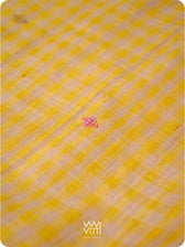 Natural Tussar Yellow Checks Purple Pink Ganga Jamuna Kolam Exclusive Handspun Tussar Silk Saree